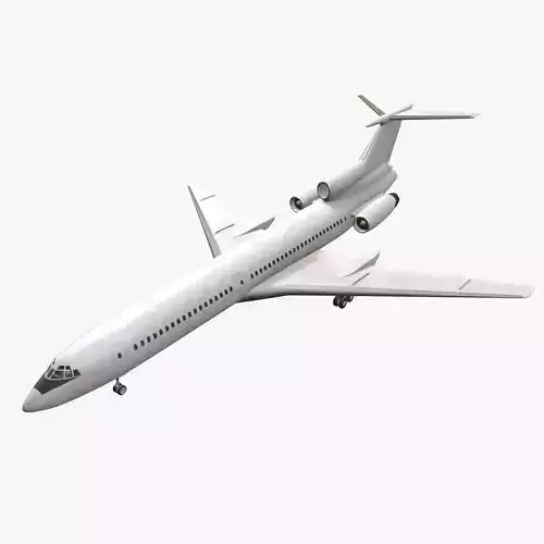 Tupolev Tu-154 Blank Animated Low-poly 3D model