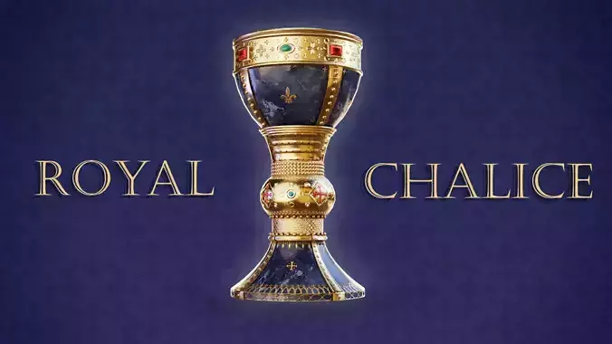 Royal Golden Chalice Mid-Poly 3D model