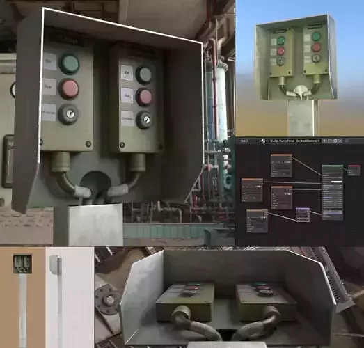 Pump Panel 2 Remastered Low-poly 3D model