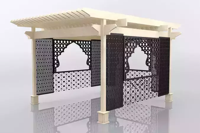 Pergola 2 gazebo with lattice panels