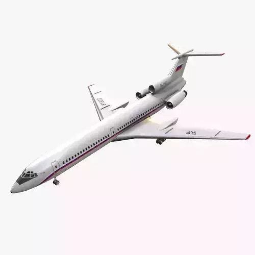 Tupolev Tu-154 Russia Animated Low-poly 3D model