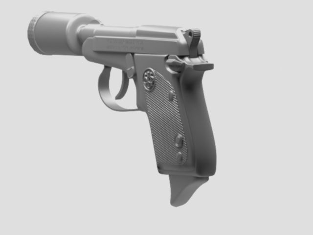 Pistol beretta 3D print model_4
