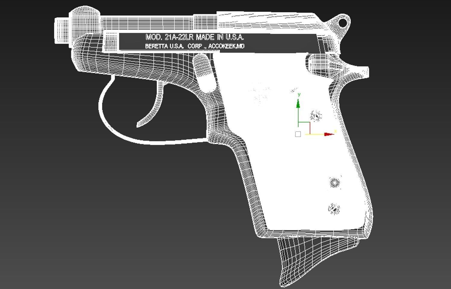 Pistol beretta 3D print model_16