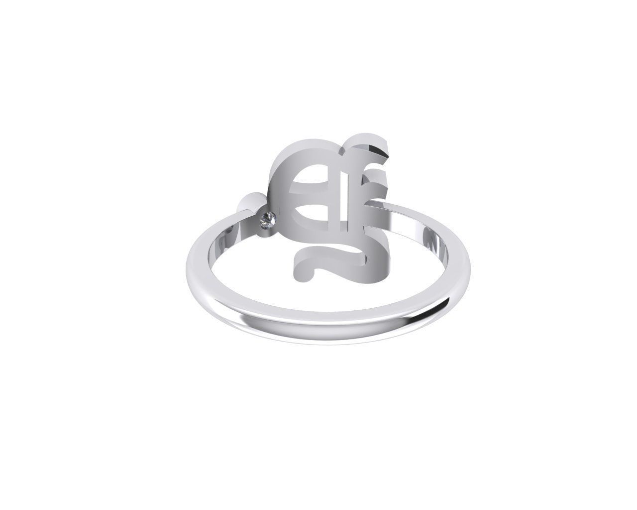 - Old English font ring Y 3D print model_5