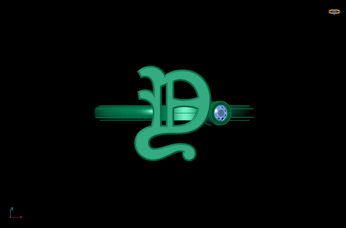 - Old English font ring Y 3D print model_6