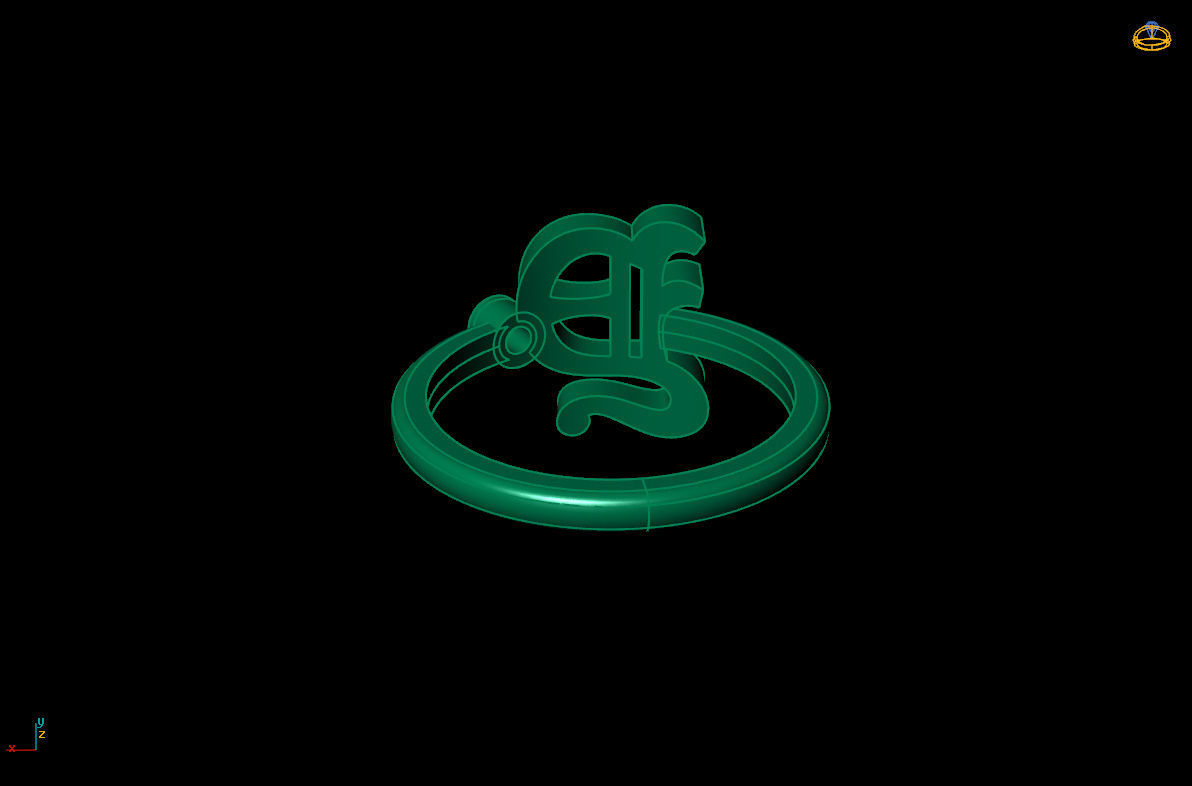 - Old English font ring Y 3D print model_10