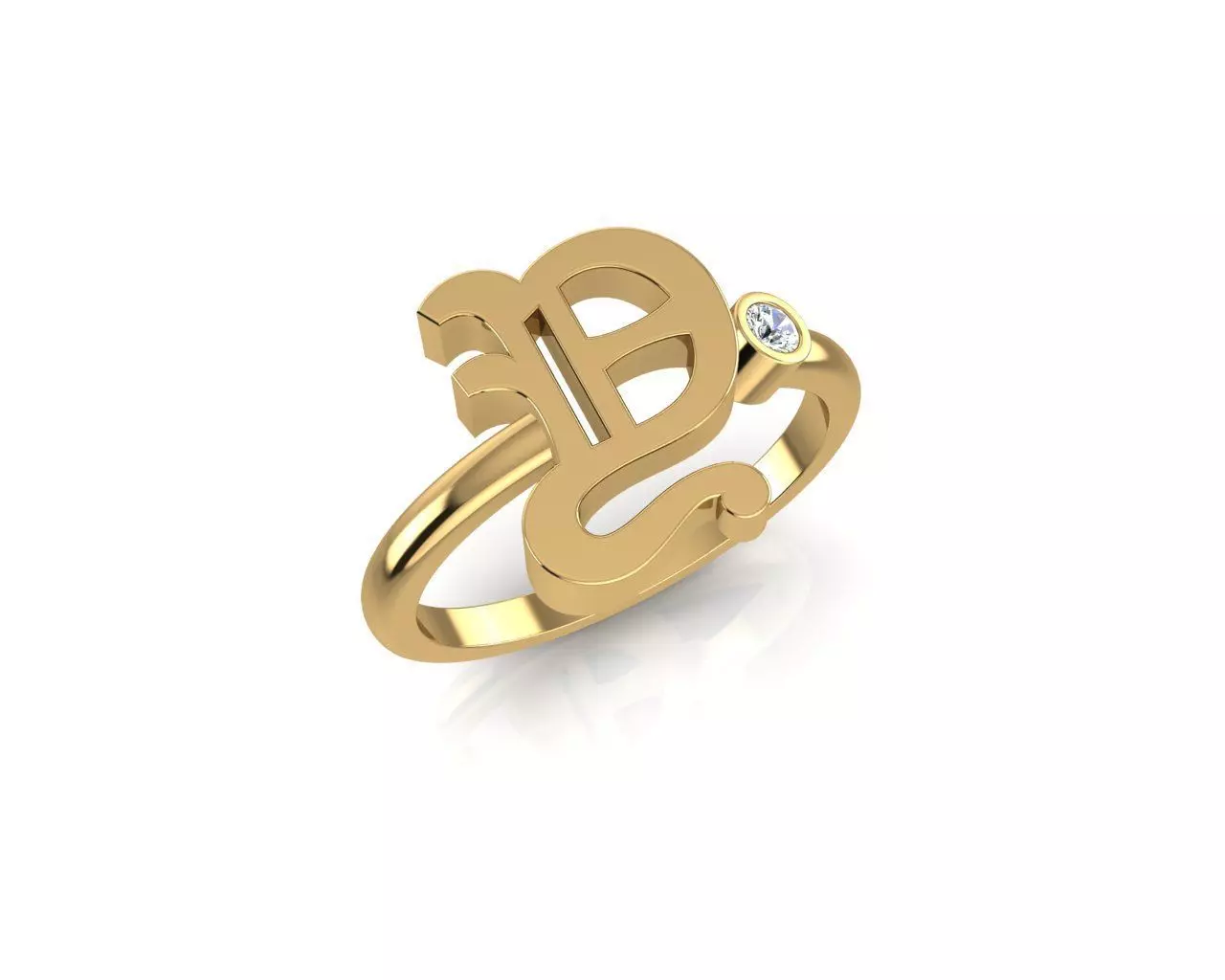 - Old English font ring Y 3D print model_0