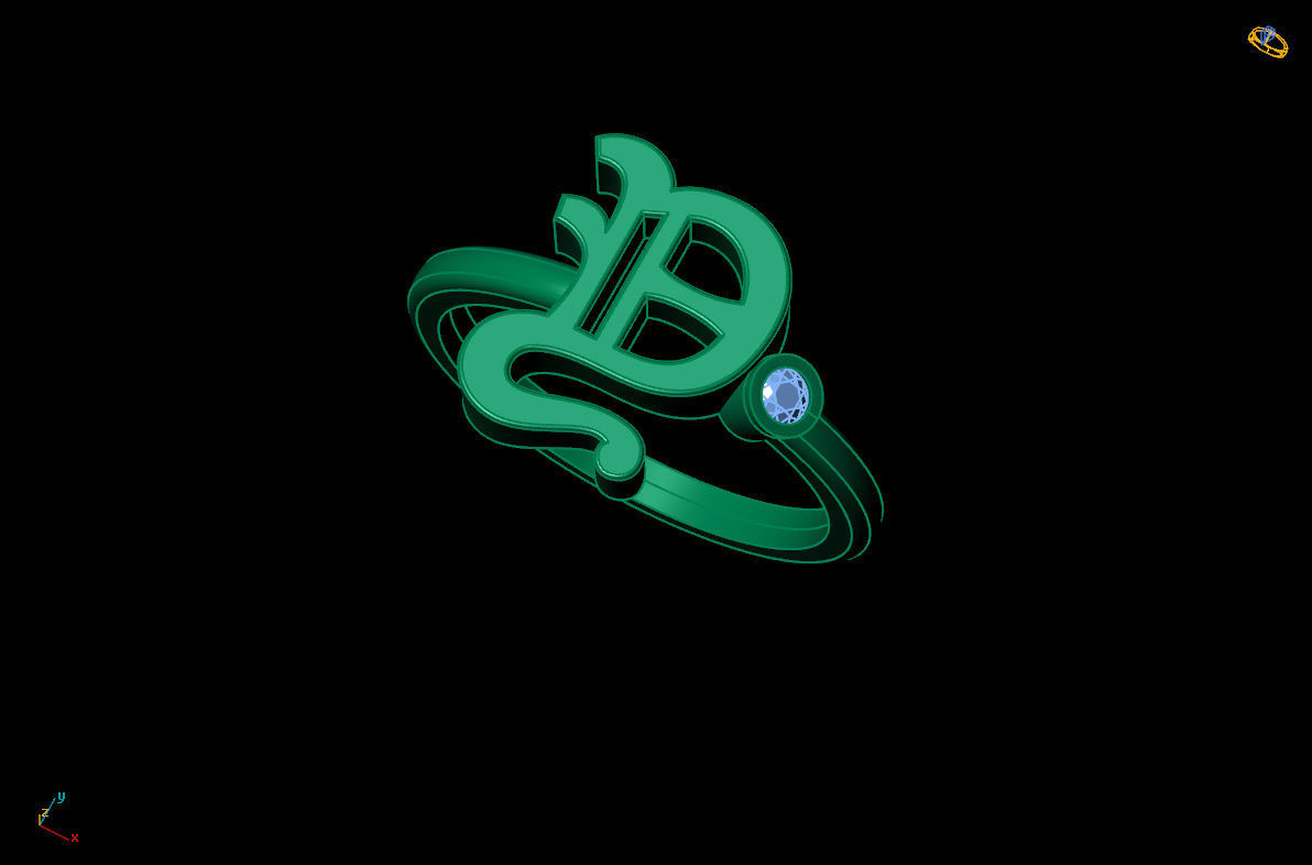 - Old English font ring Y 3D print model_9