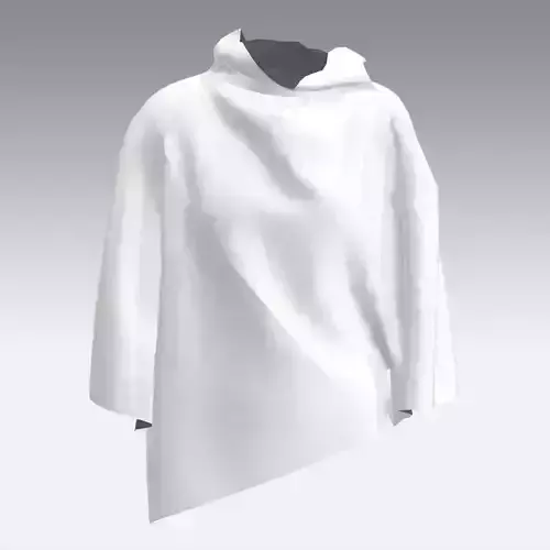 CLOAK WHITE ASYMETRIC BLOUSE CLOAK