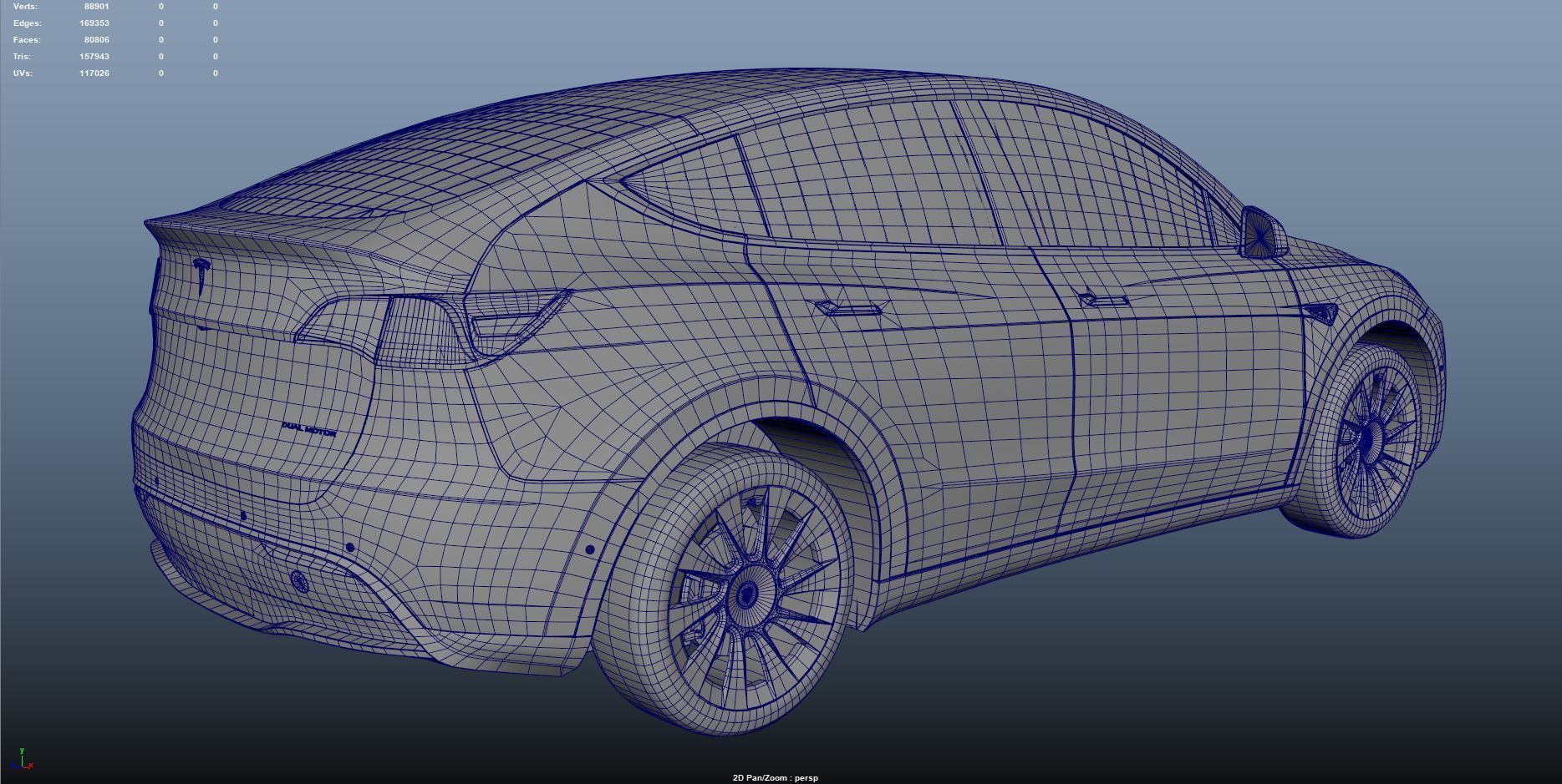 Tesla model y 2022 Low-poly 3D model_8