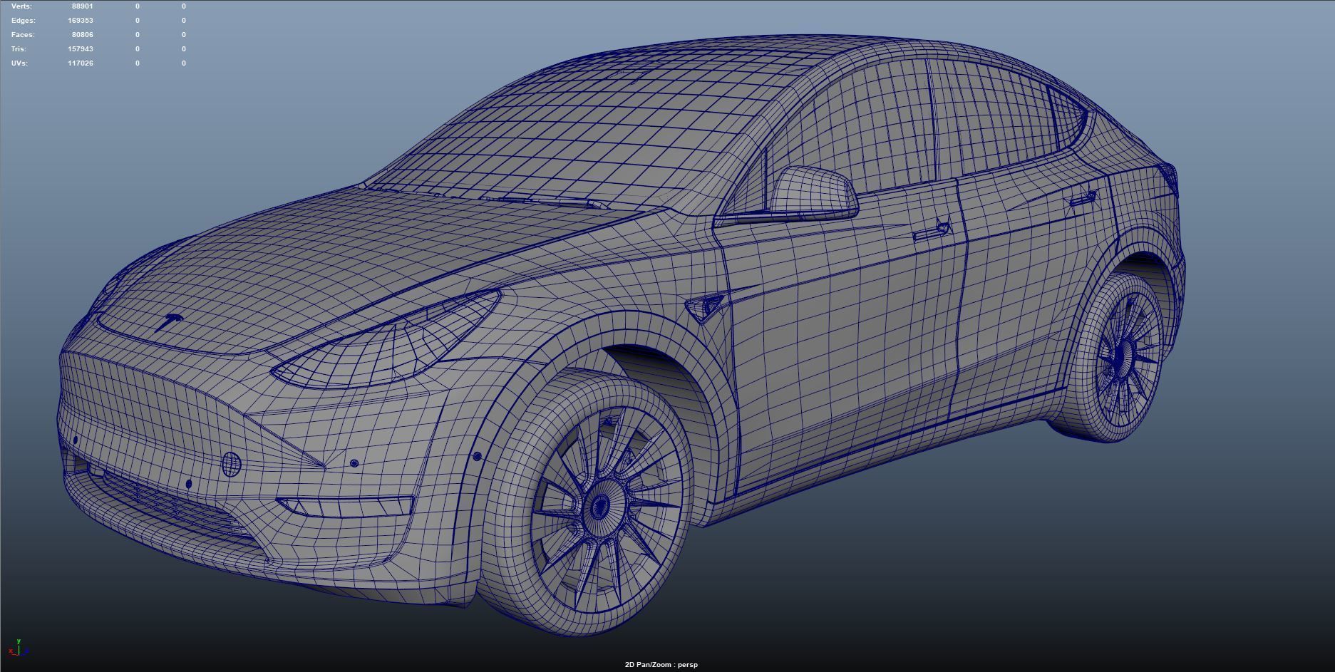 Tesla model y 2022 Low-poly 3D model_7