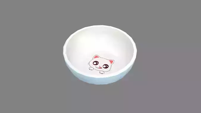 Cartoon gluttonous cat bowl