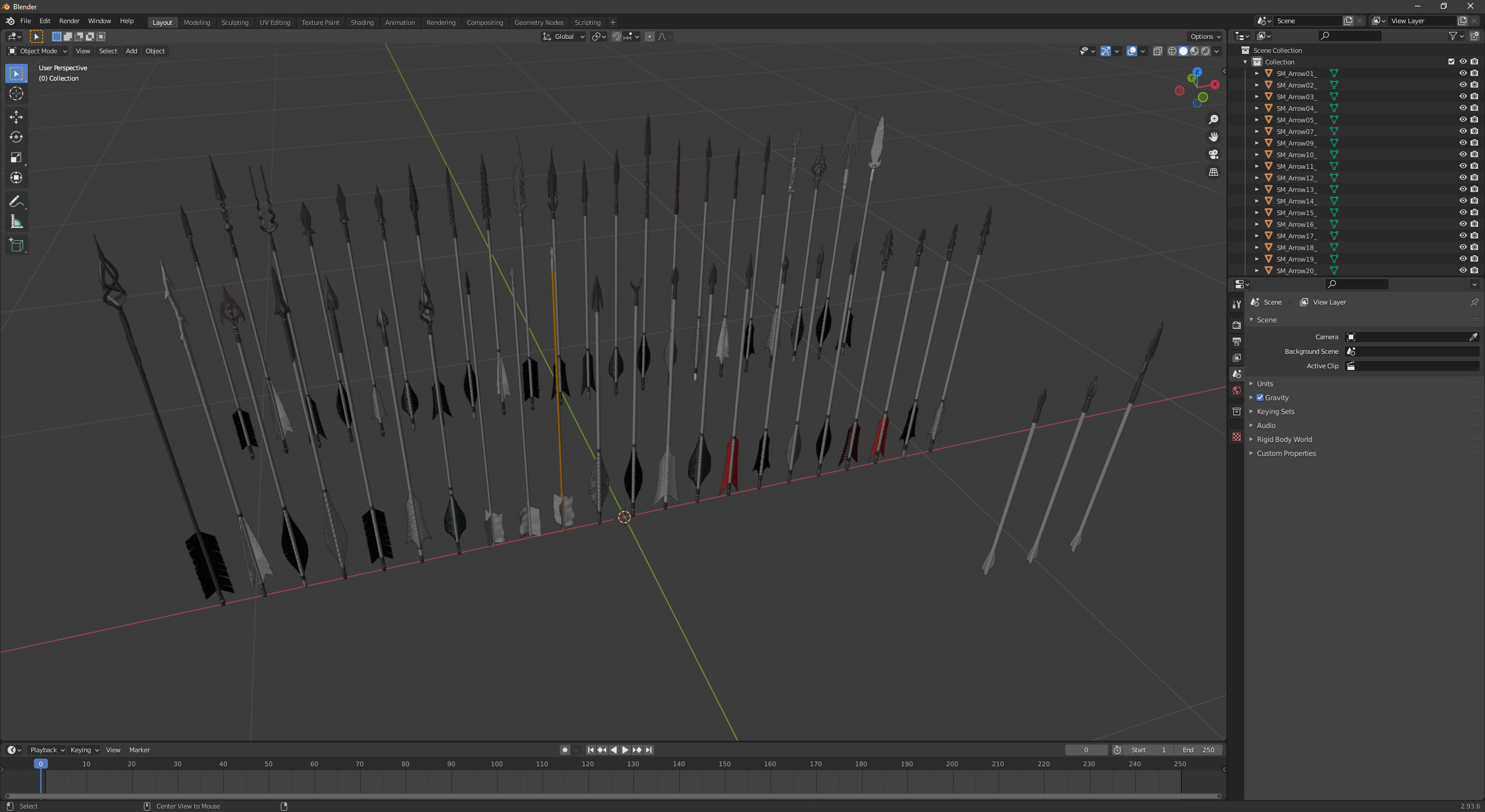 Medieval Arrows Pack - 44 Assets Low-poly 3D model_34