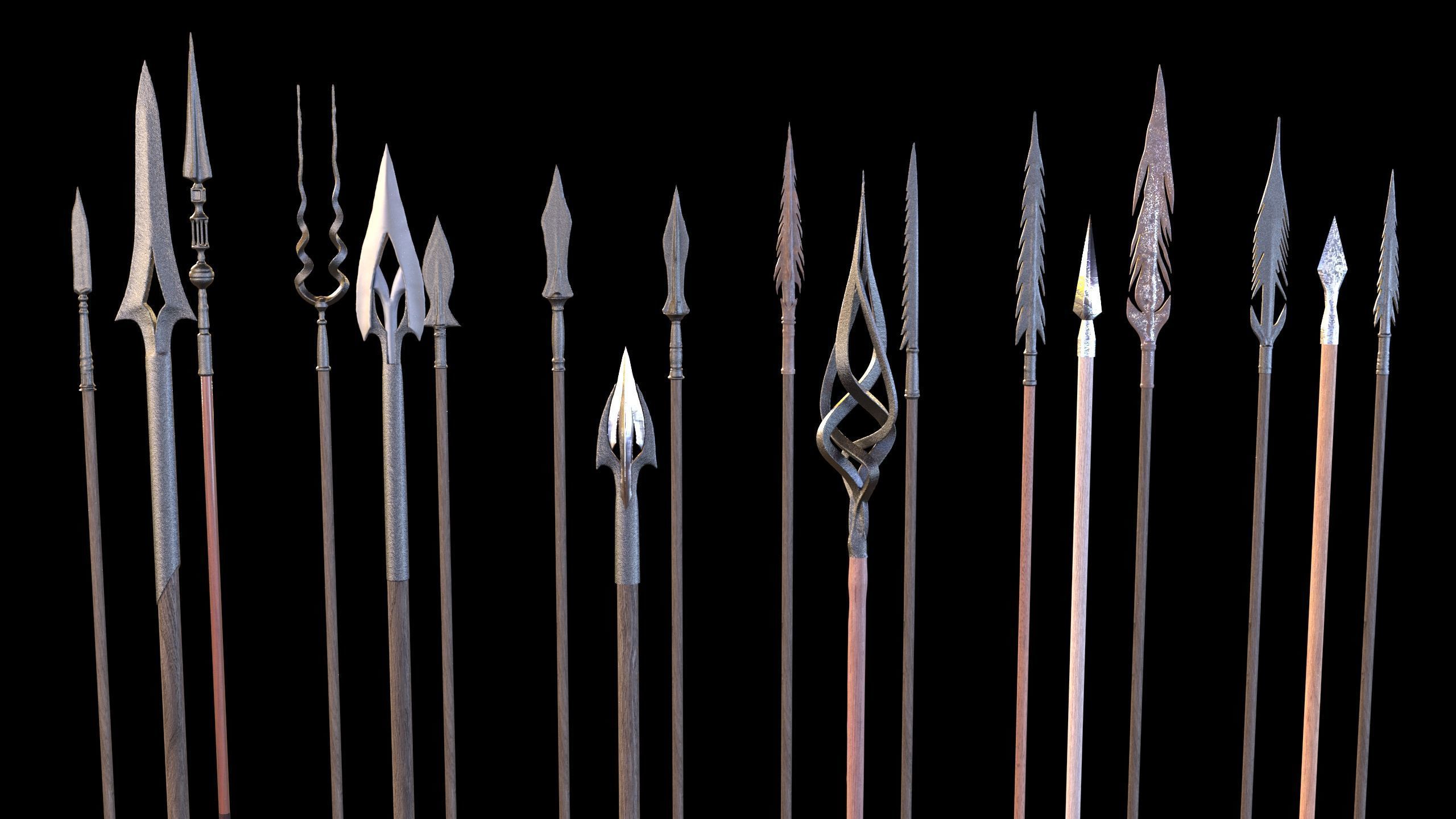 Medieval Arrows Pack - 44 Assets Low-poly 3D model_11