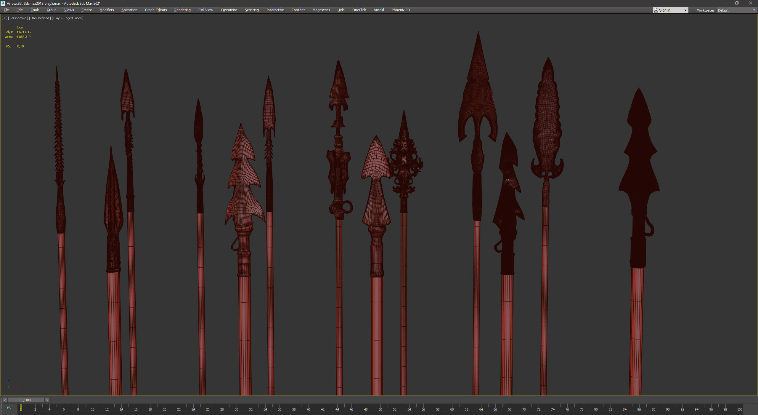 Medieval Arrows Pack - 44 Assets Low-poly 3D model_33