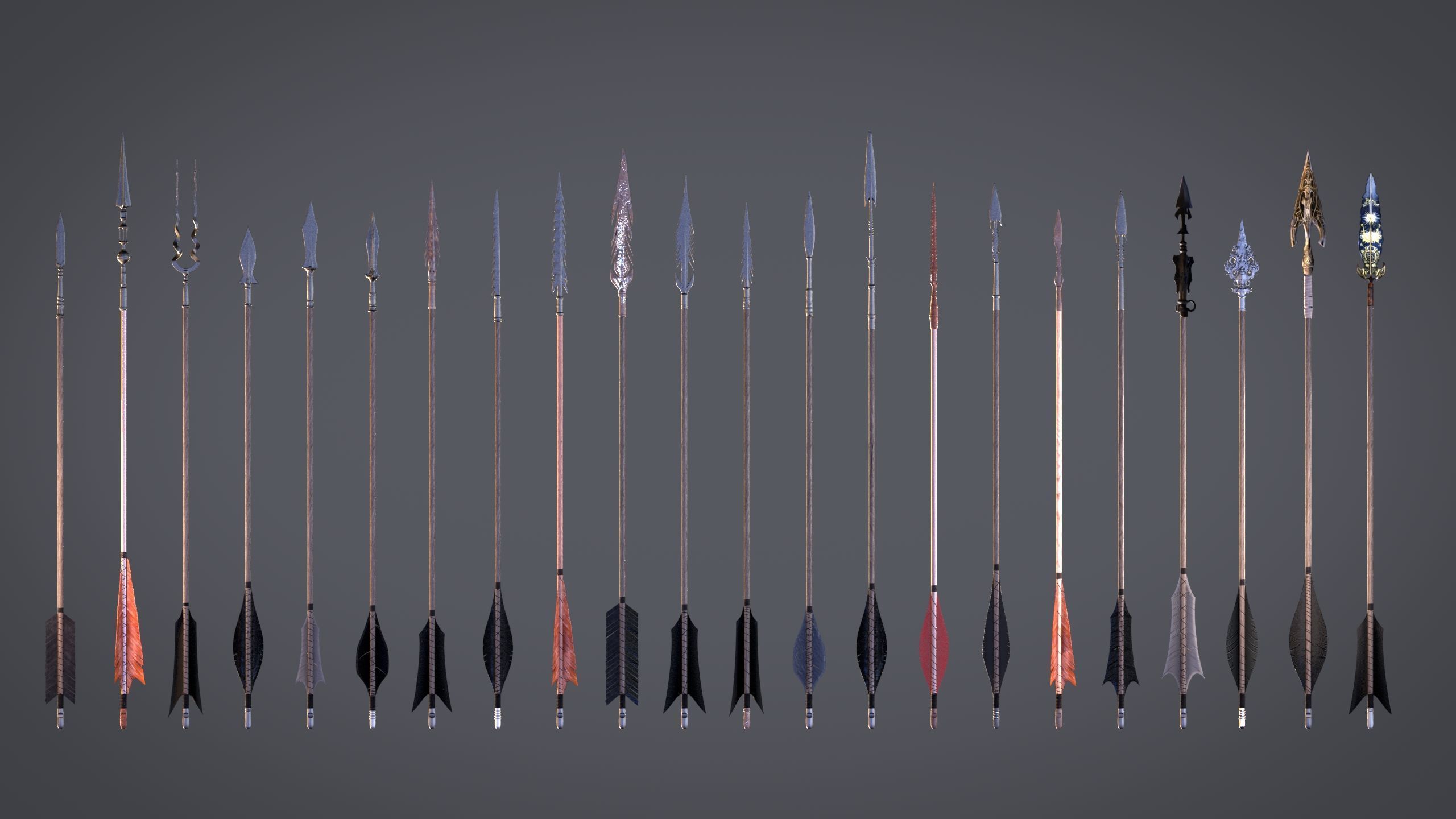 Medieval Arrows Pack - 44 Assets Low-poly 3D model_6