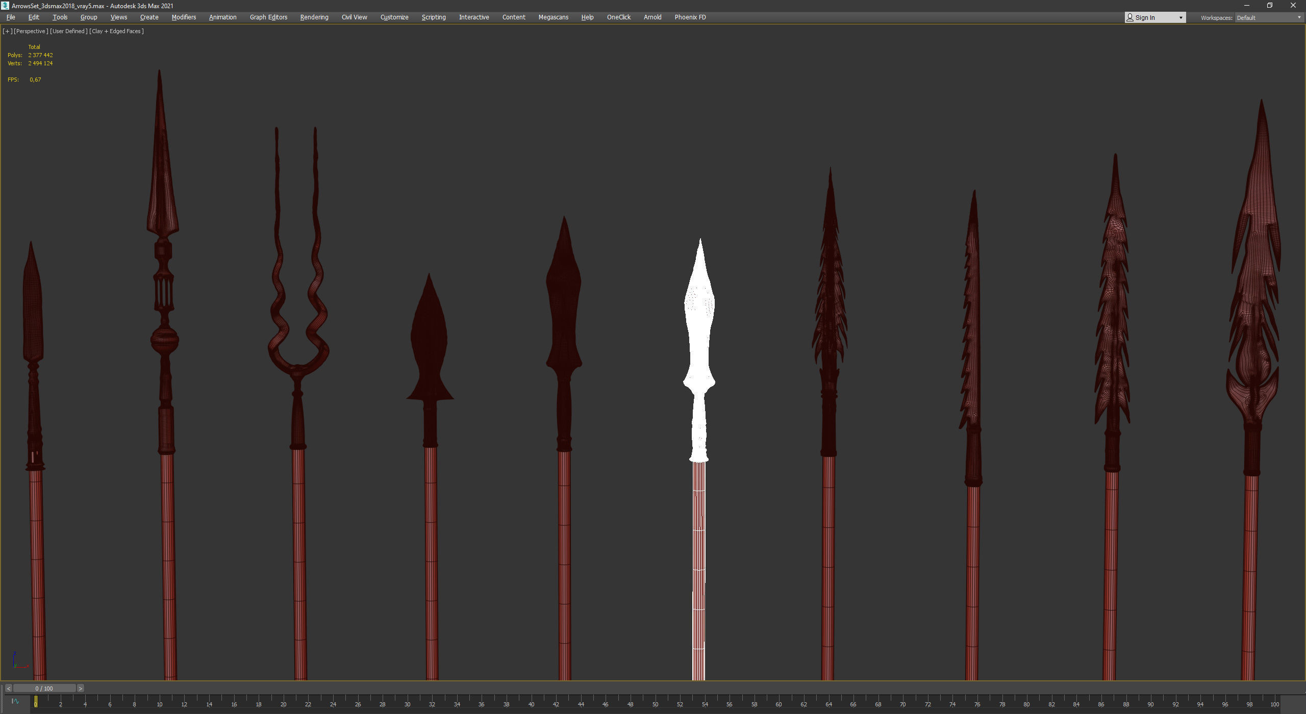 Medieval Arrows Pack - 44 Assets Low-poly 3D model_37