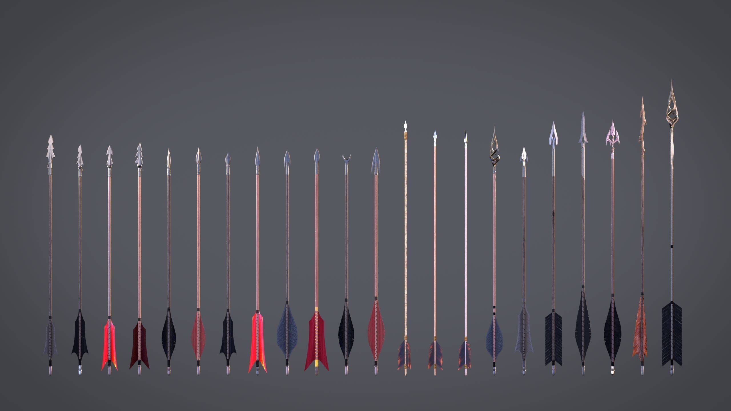 Medieval Arrows Pack - 44 Assets Low-poly 3D model_5