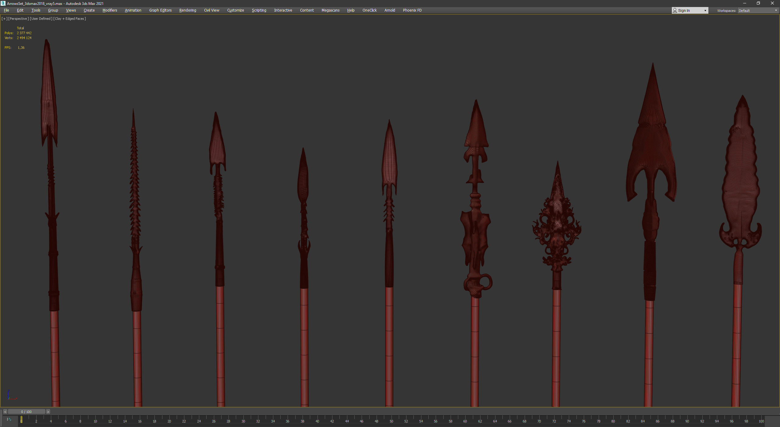 Medieval Arrows Pack - 44 Assets Low-poly 3D model_29