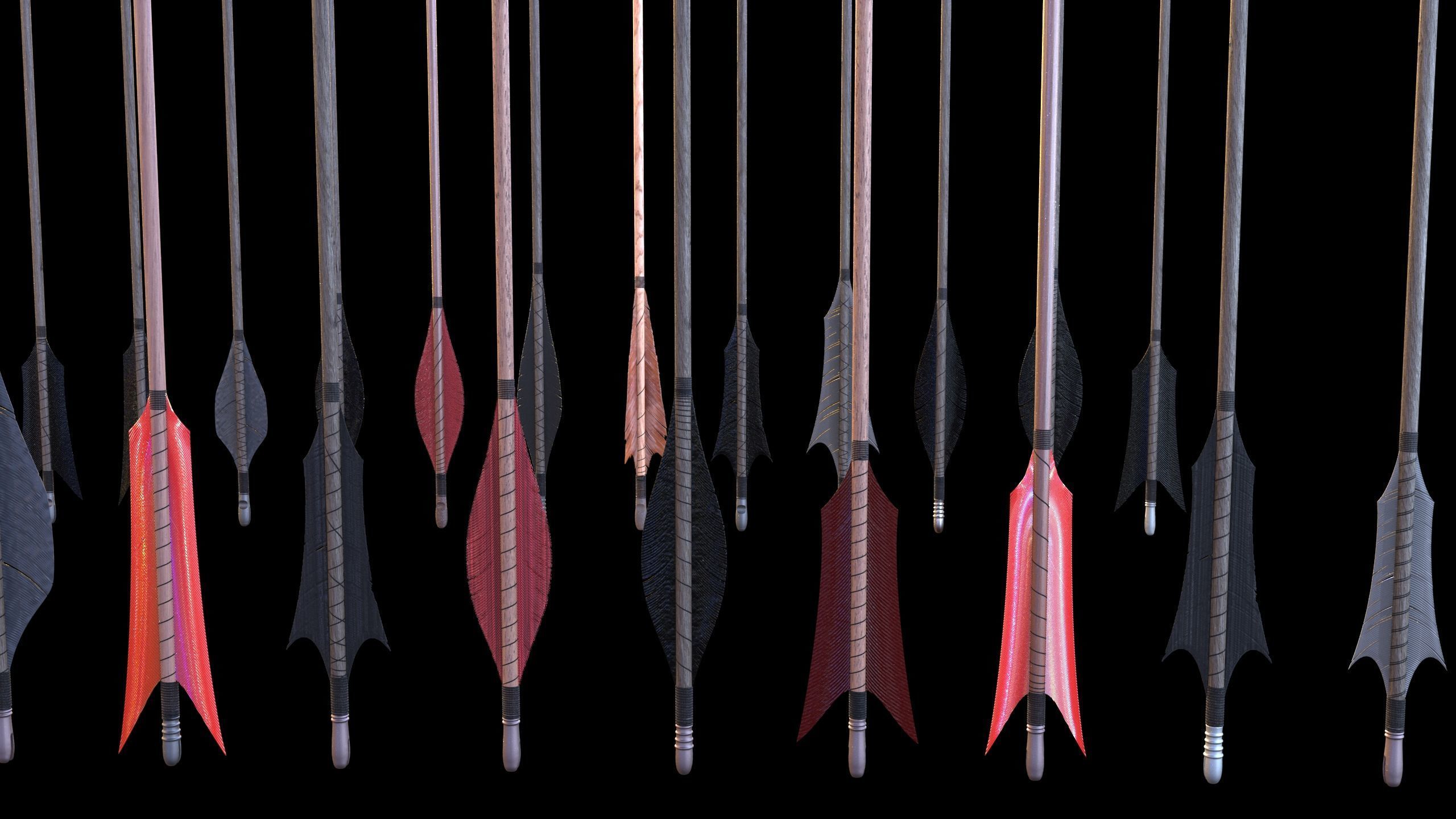 Medieval Arrows Pack - 44 Assets Low-poly 3D model_9