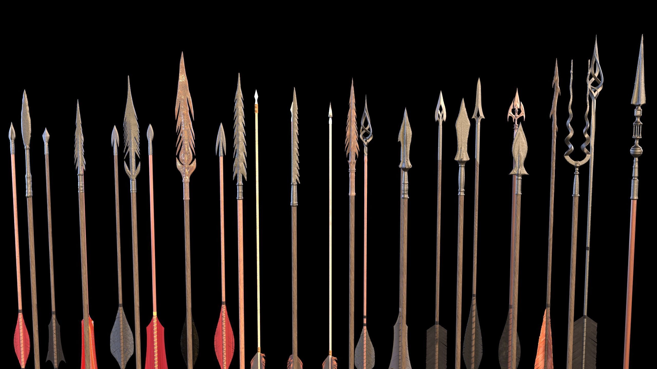 Medieval Arrows Pack - 44 Assets Low-poly 3D model_24