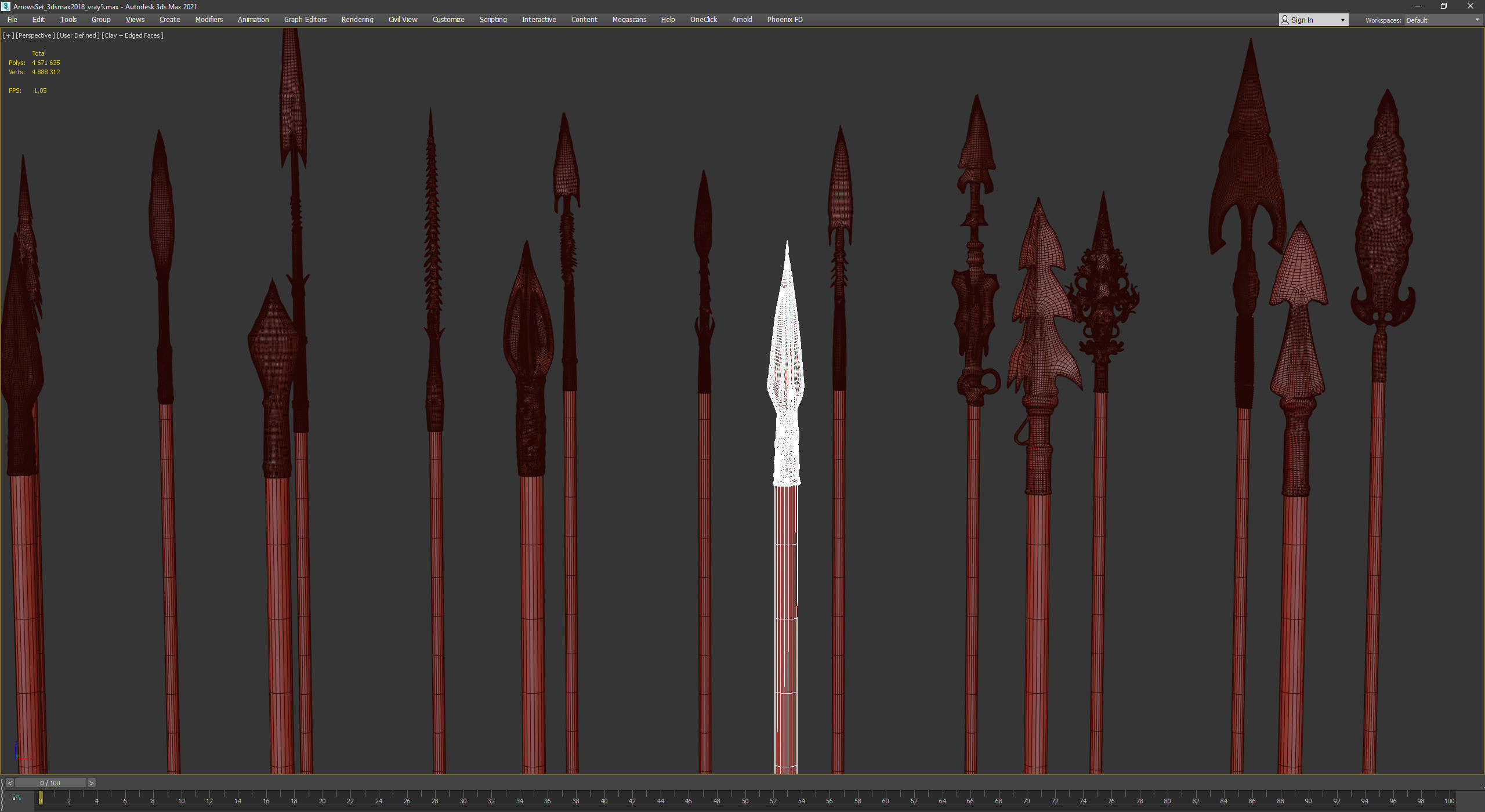 Medieval Arrows Pack - 44 Assets Low-poly 3D model_41