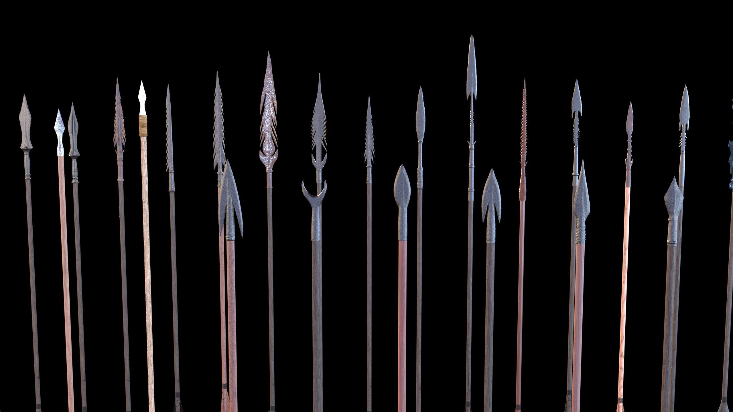 Medieval Arrows Pack - 44 Assets Low-poly 3D model_23