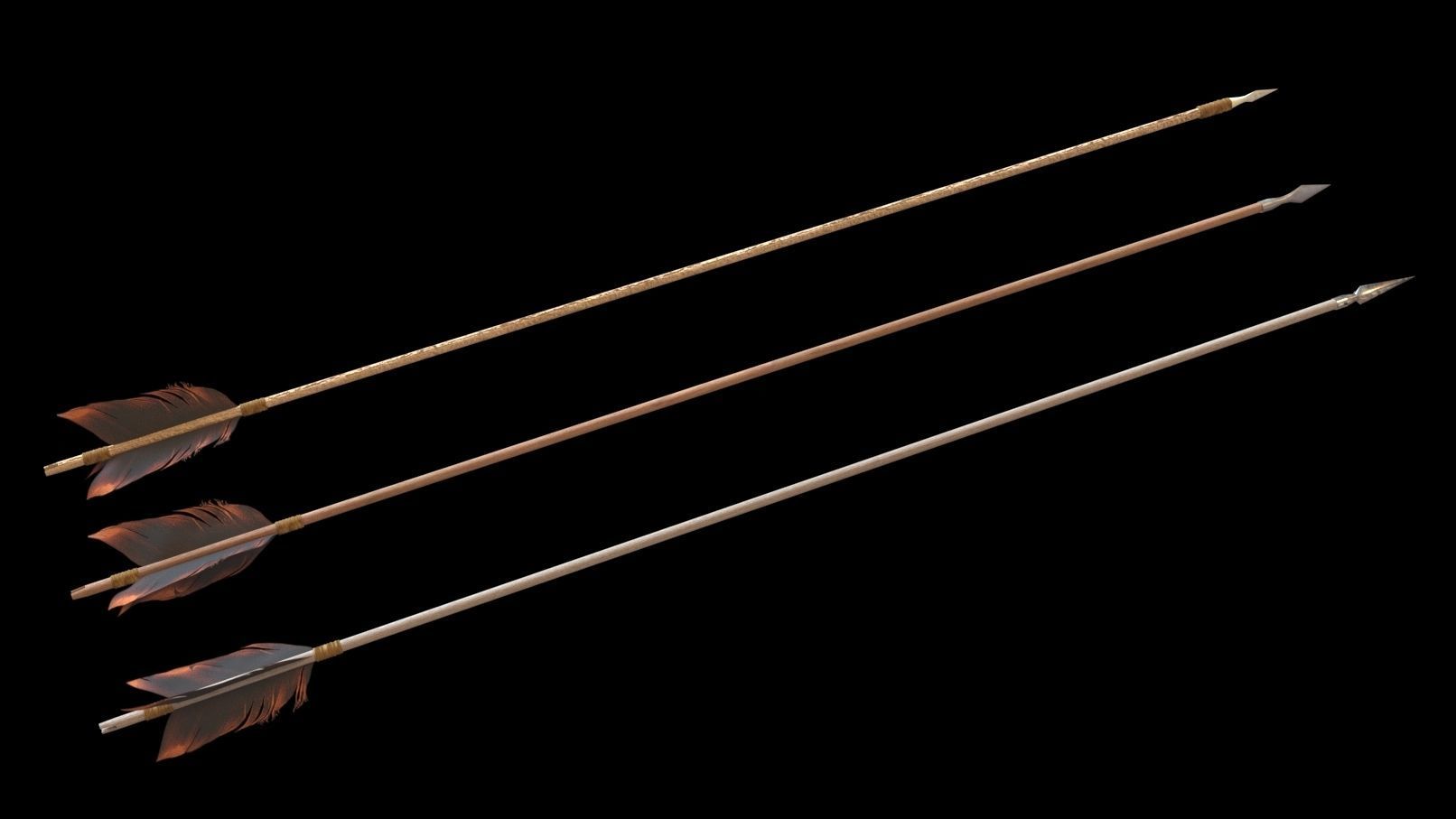 Medieval Arrows Pack - 44 Assets Low-poly 3D model_12