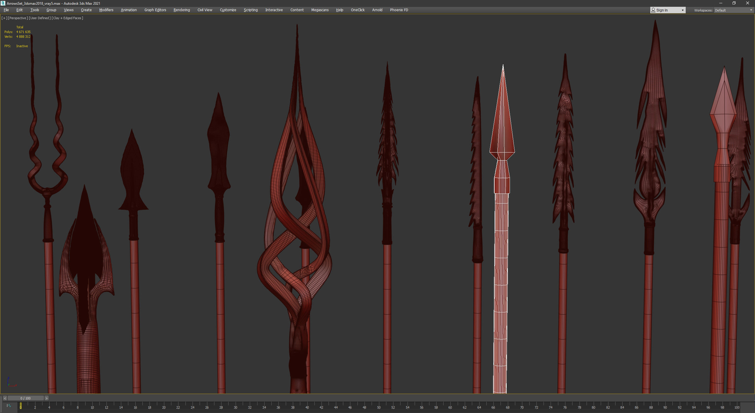 Medieval Arrows Pack - 44 Assets Low-poly 3D model_31