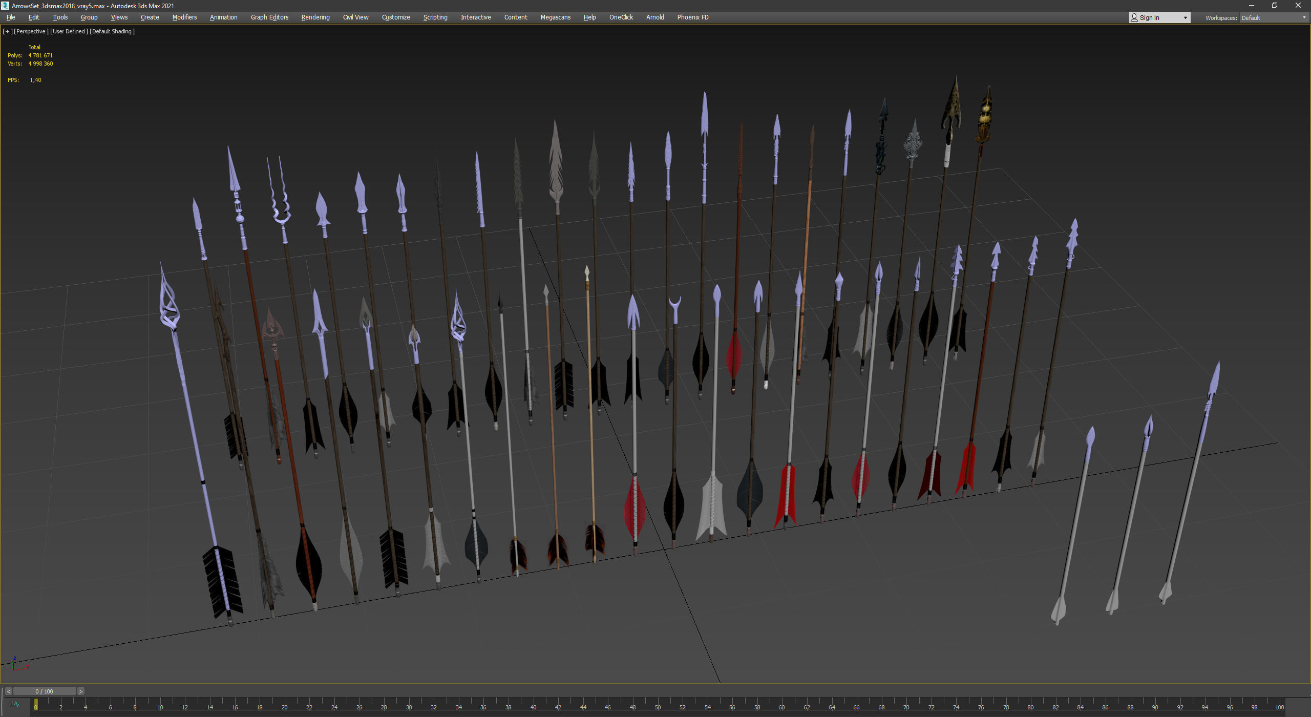 Medieval Arrows Pack - 44 Assets Low-poly 3D model_35