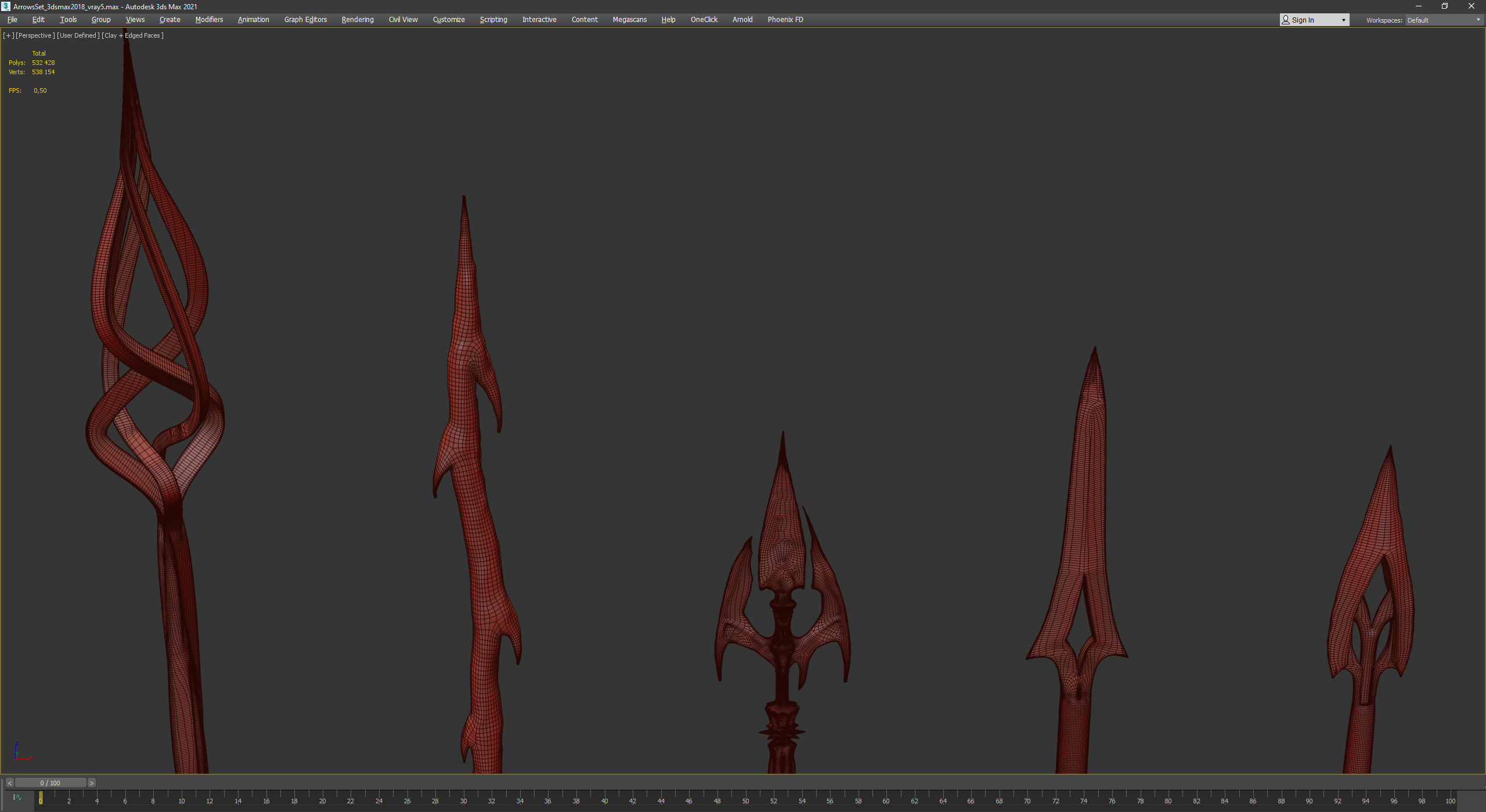 Medieval Arrows Pack - 44 Assets Low-poly 3D model_30