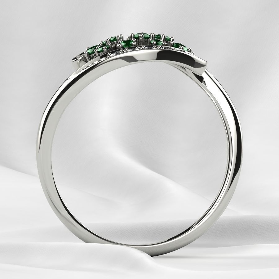Emerald Gems Gold Ring 3D print model_16