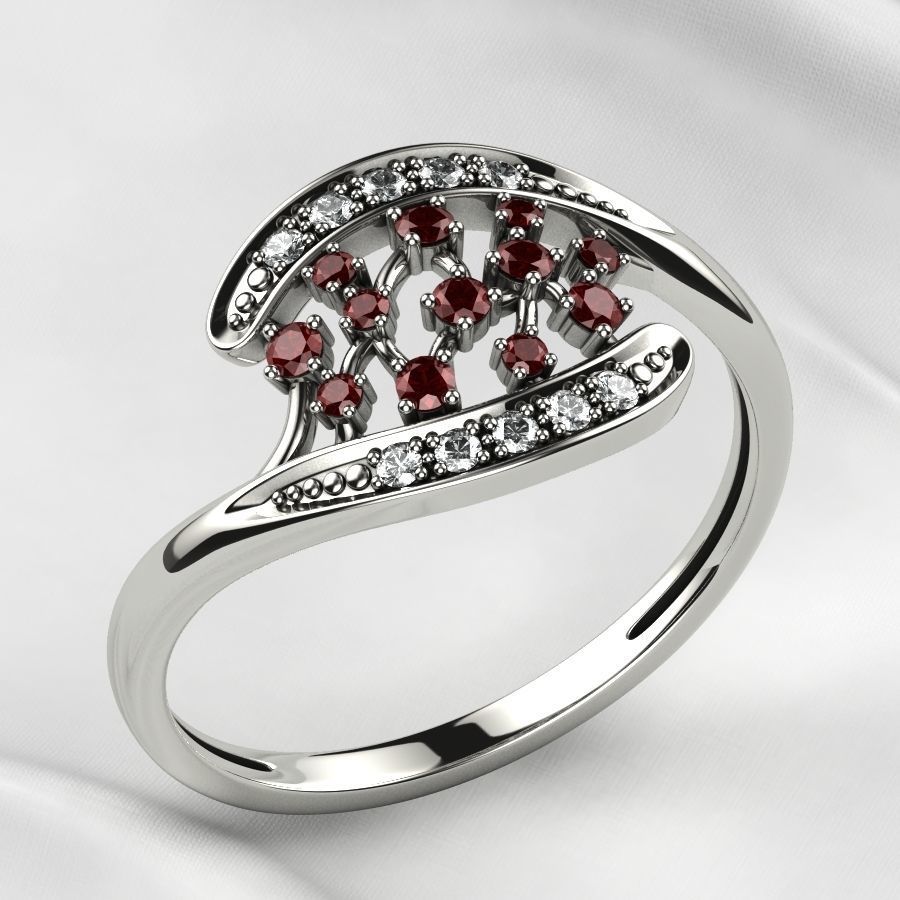 Emerald Gems Gold Ring 3D print model_3