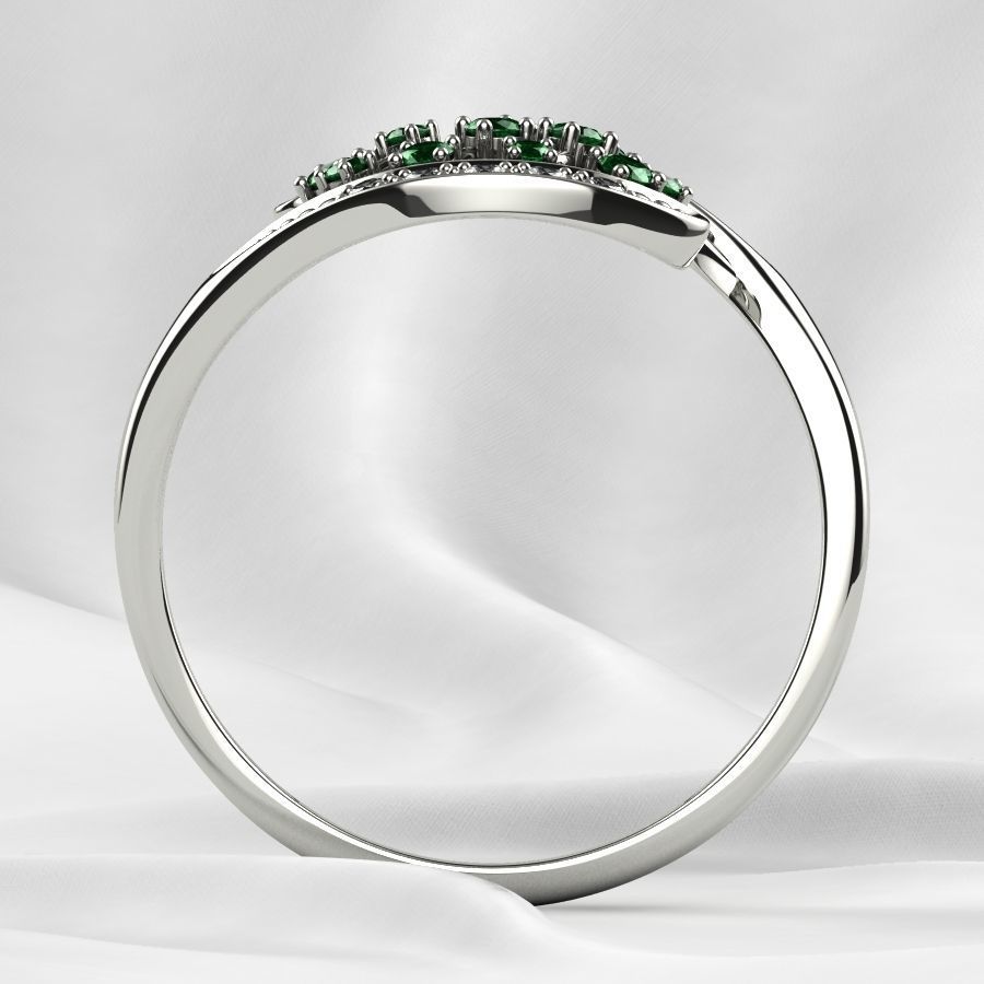 Emerald Gems Gold Ring 3D print model_15