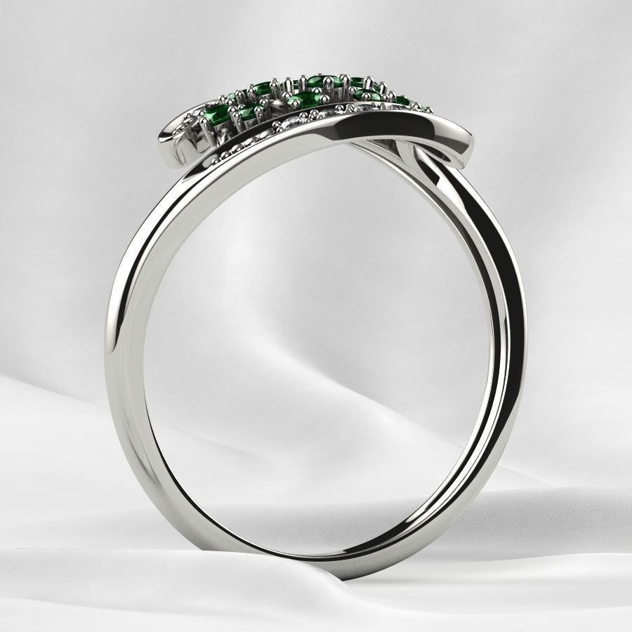 Emerald Gems Gold Ring 3D print model_17