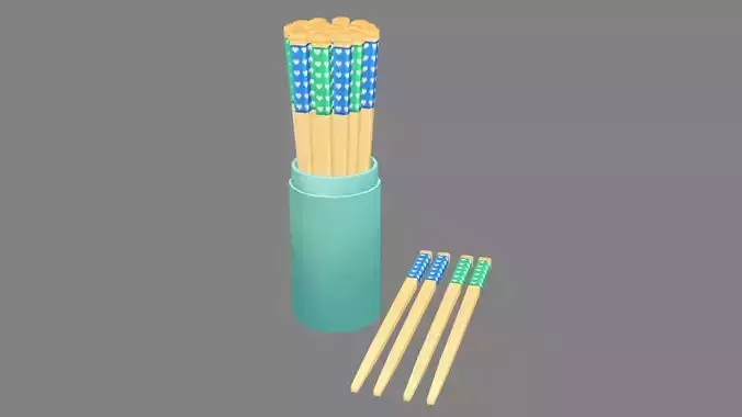 Cartoon chinese tableware - chopsticks - cup