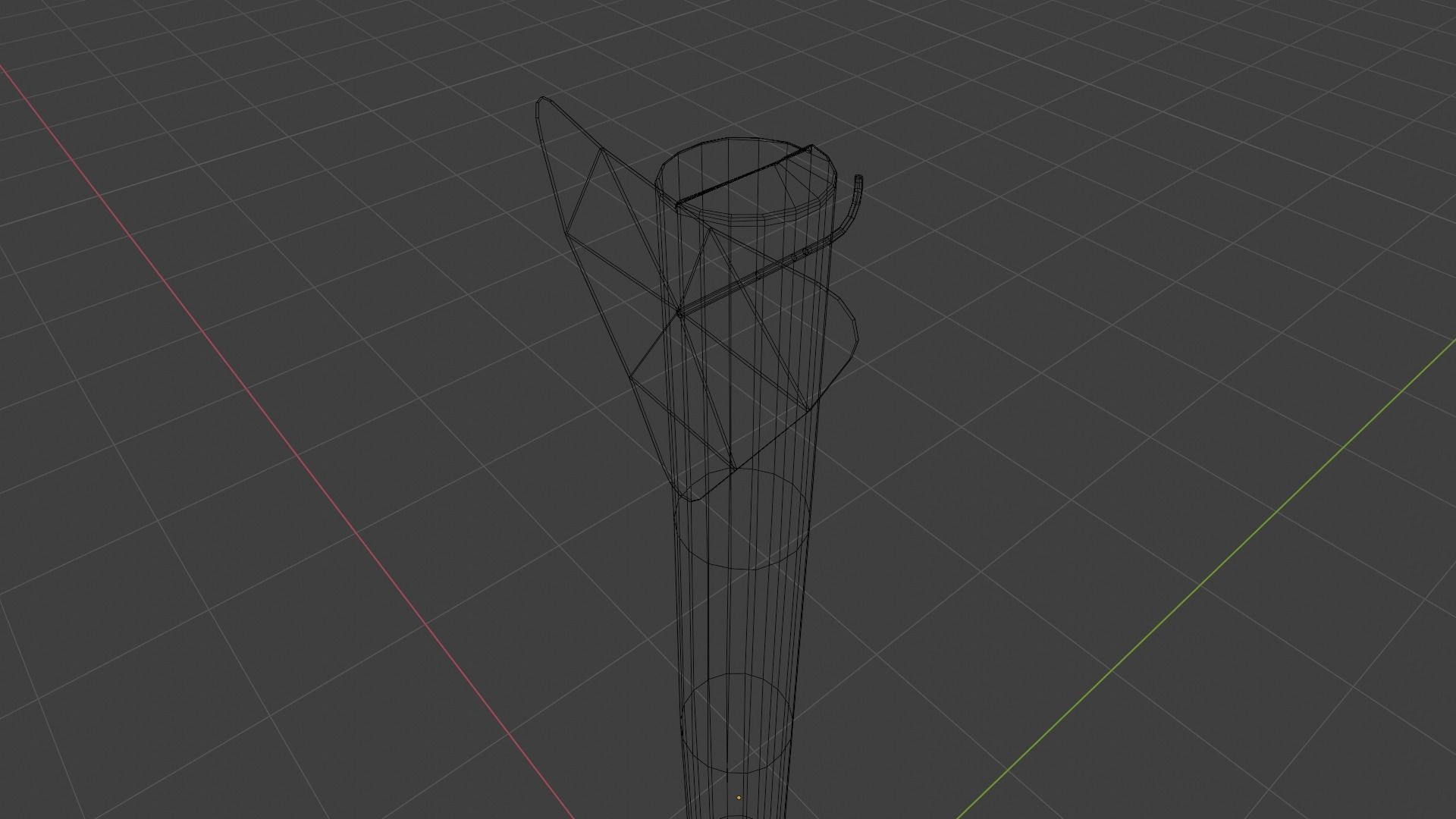 Wooden Pole Sign Yield 3D model_5