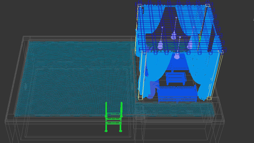 Pool with gazebo Low-poly 3D model_7