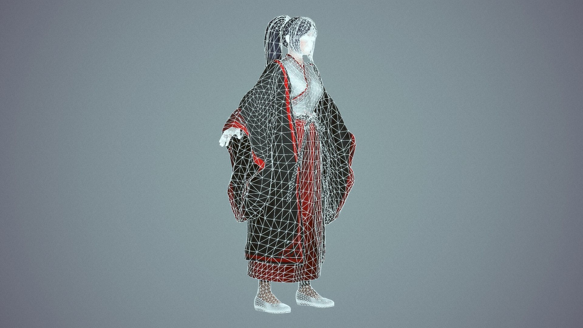 Chinese Adept Warrior - Game Ready Low-poly 3D model_14
