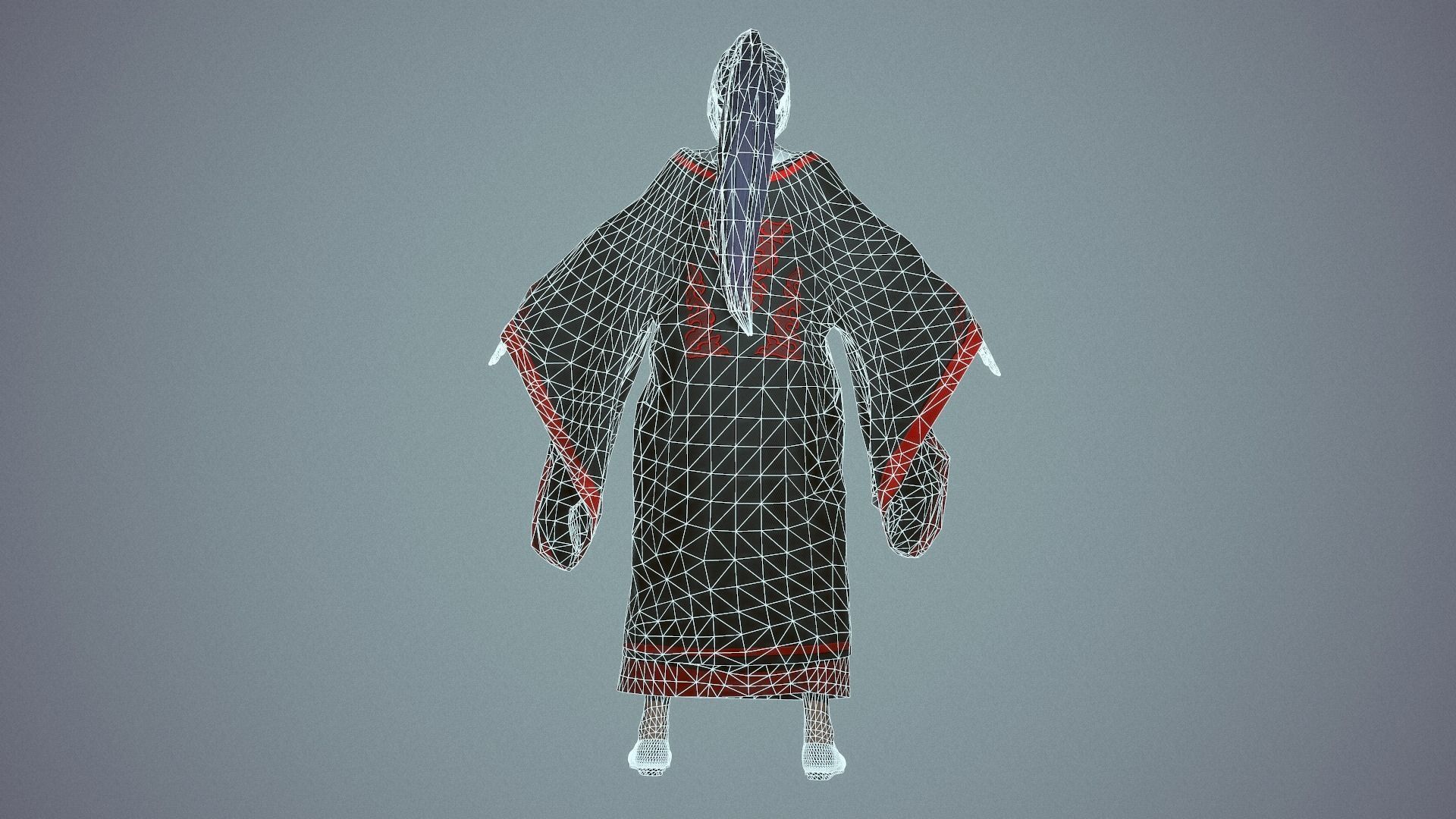 Chinese Adept Warrior - Game Ready Low-poly 3D model_13