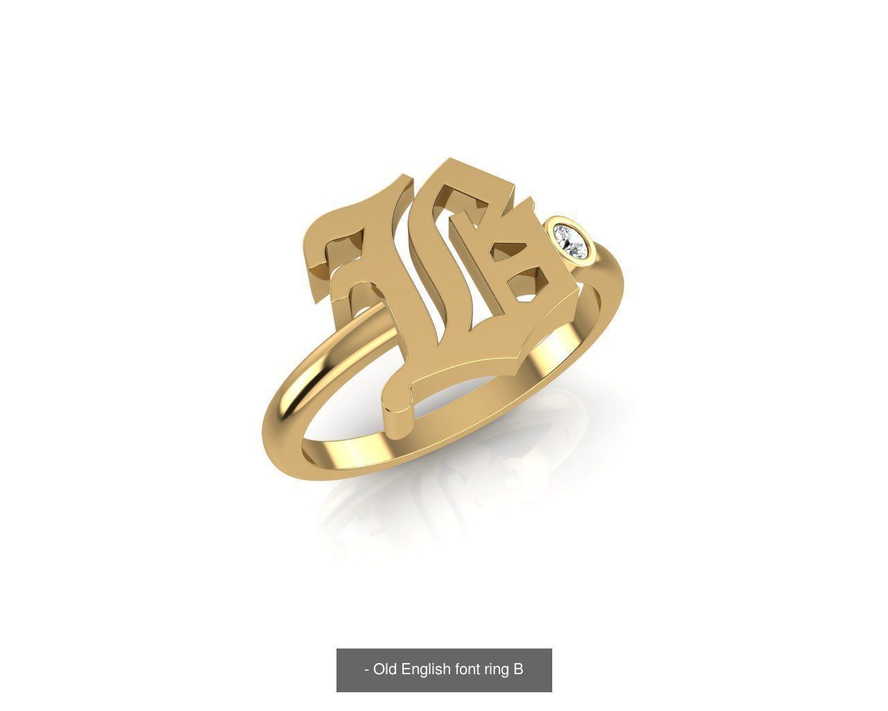 - Old english alphabet rings A-Z 3D Model Collection_5