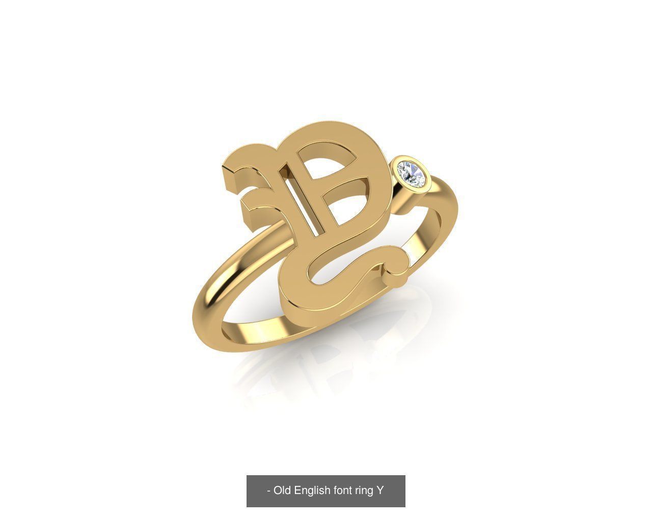 - Old english alphabet rings A-Z 3D Model Collection_28