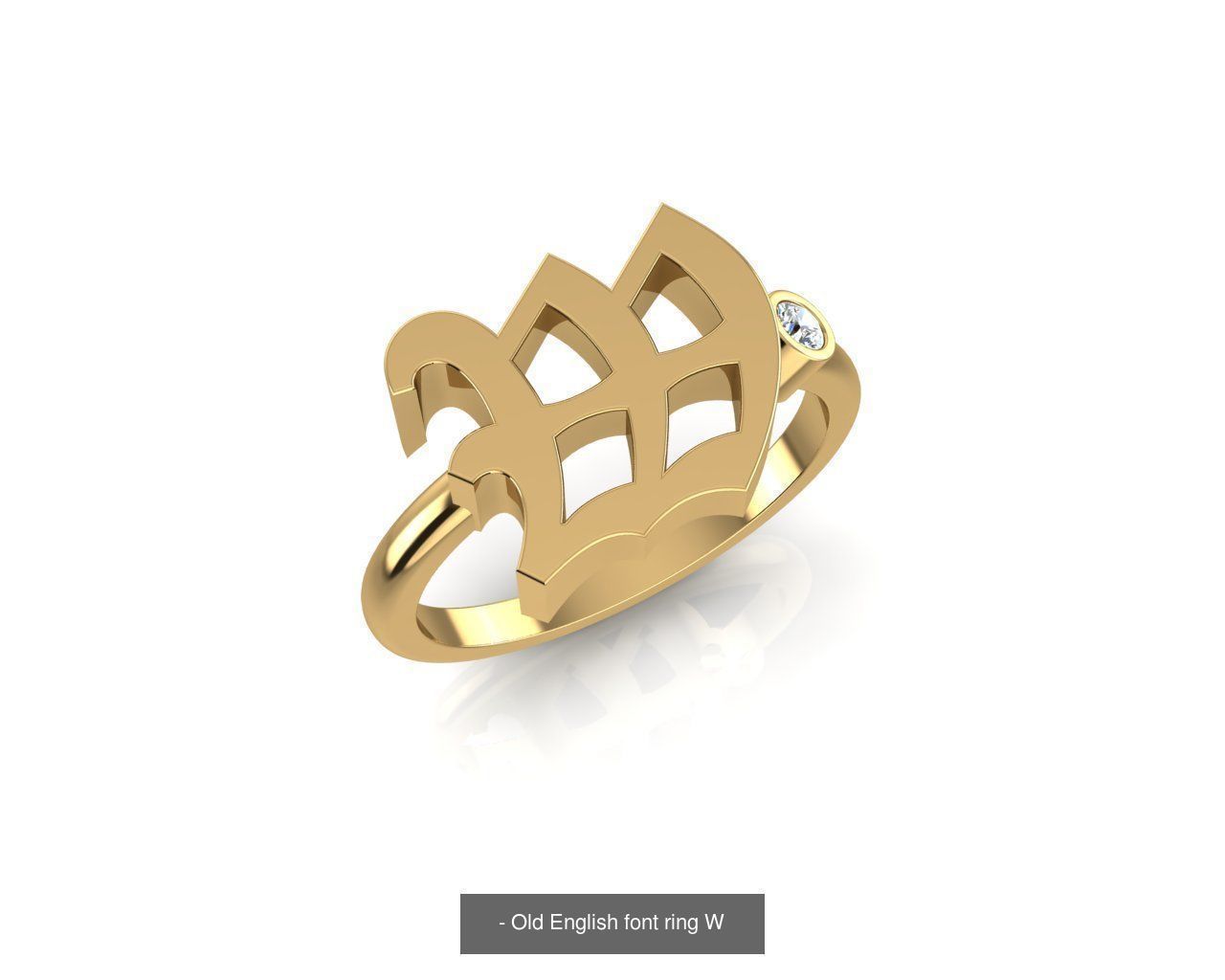 - Old english alphabet rings A-Z 3D Model Collection_26
