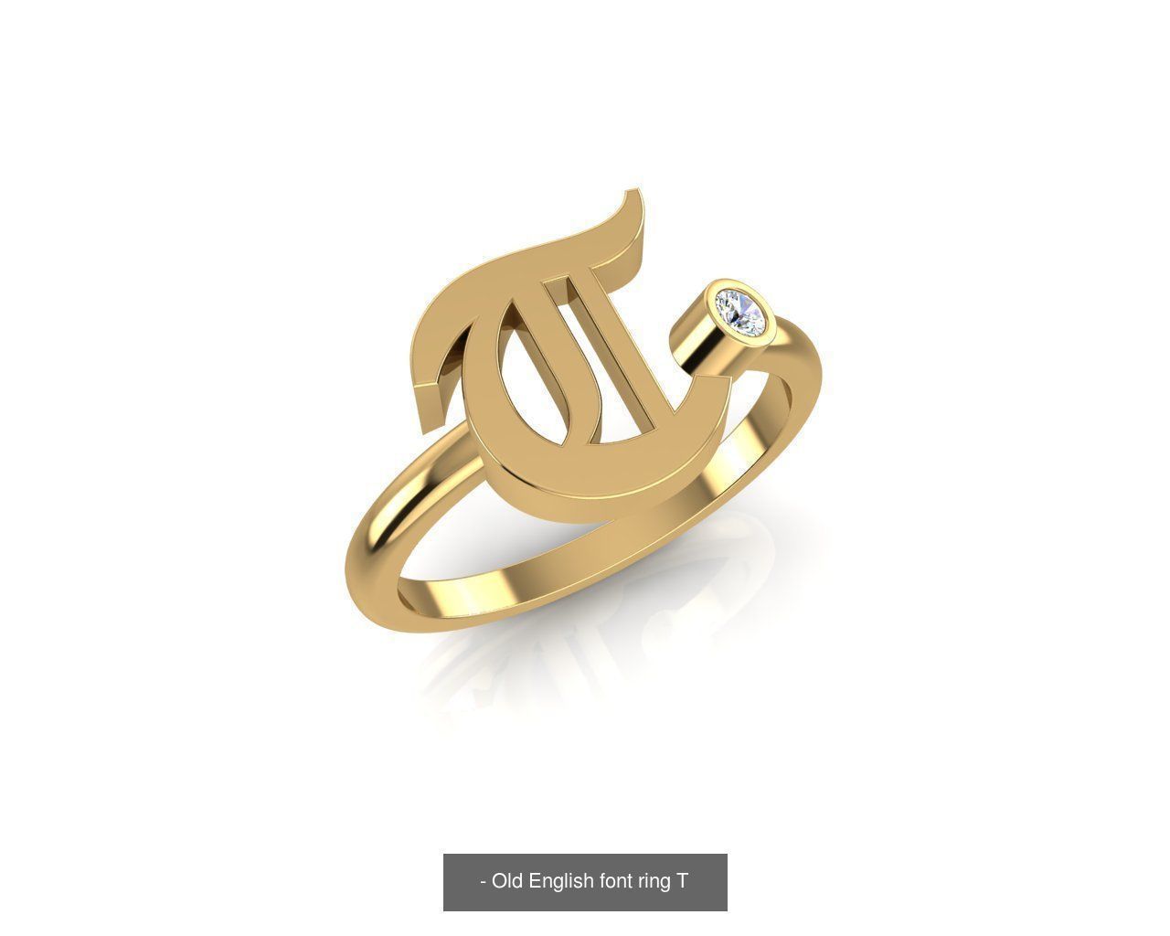 - Old english alphabet rings A-Z 3D Model Collection_23