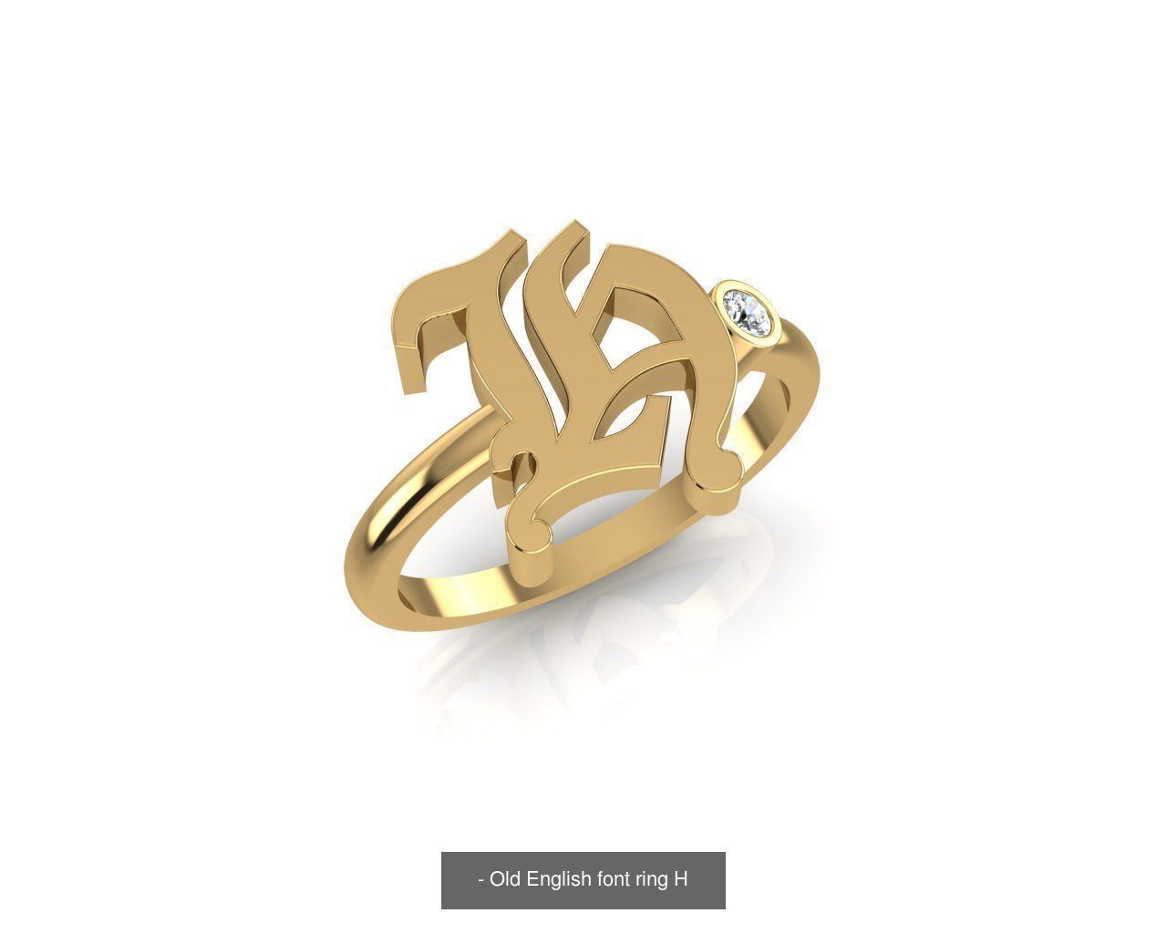 - Old english alphabet rings A-Z 3D Model Collection_11