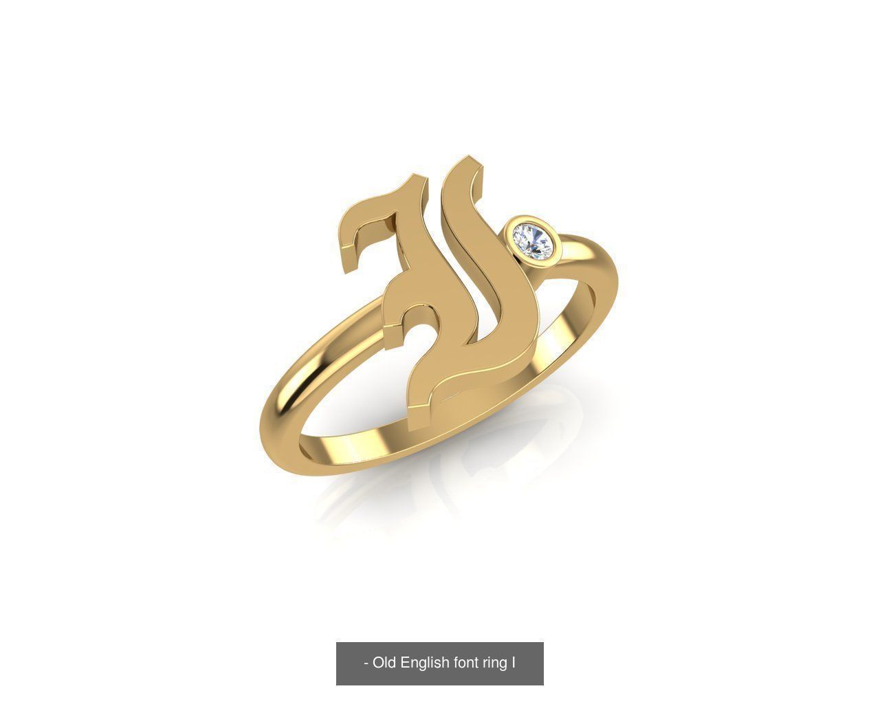 - Old english alphabet rings A-Z 3D Model Collection_12