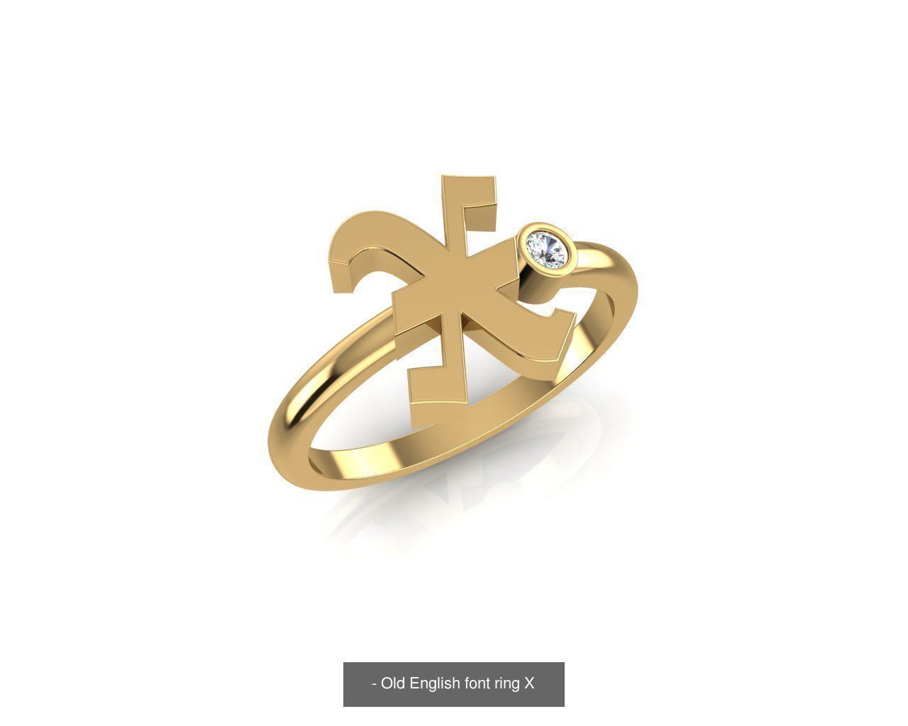 - Old english alphabet rings A-Z 3D Model Collection_27