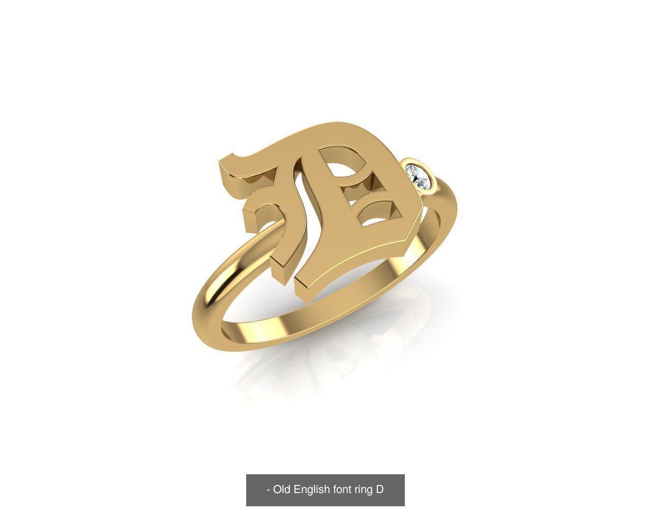 - Old english alphabet rings A-Z 3D Model Collection_7
