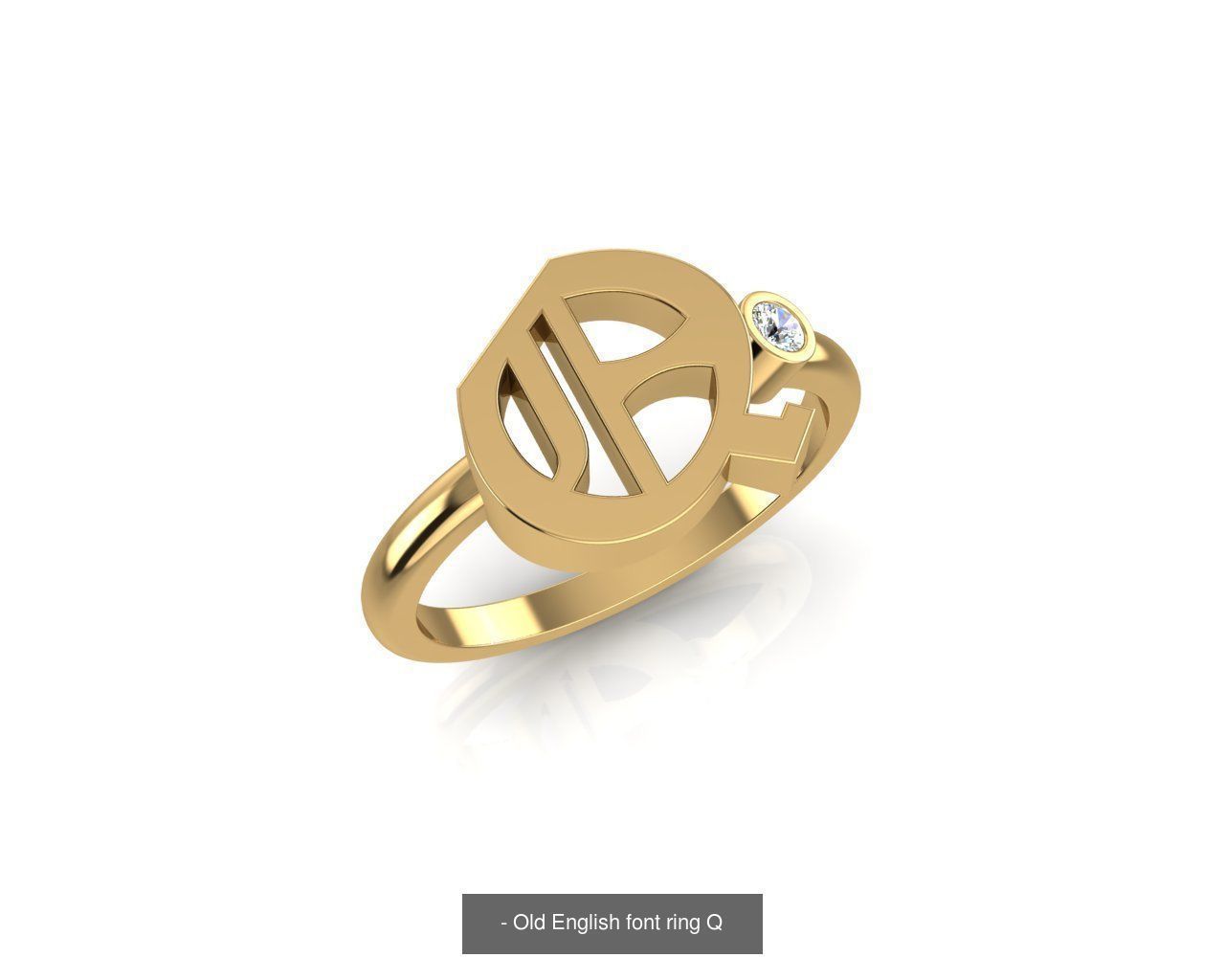 - Old english alphabet rings A-Z 3D Model Collection_20