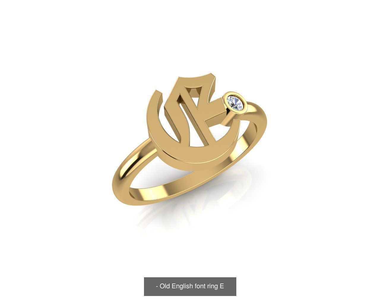 - Old english alphabet rings A-Z 3D Model Collection_8